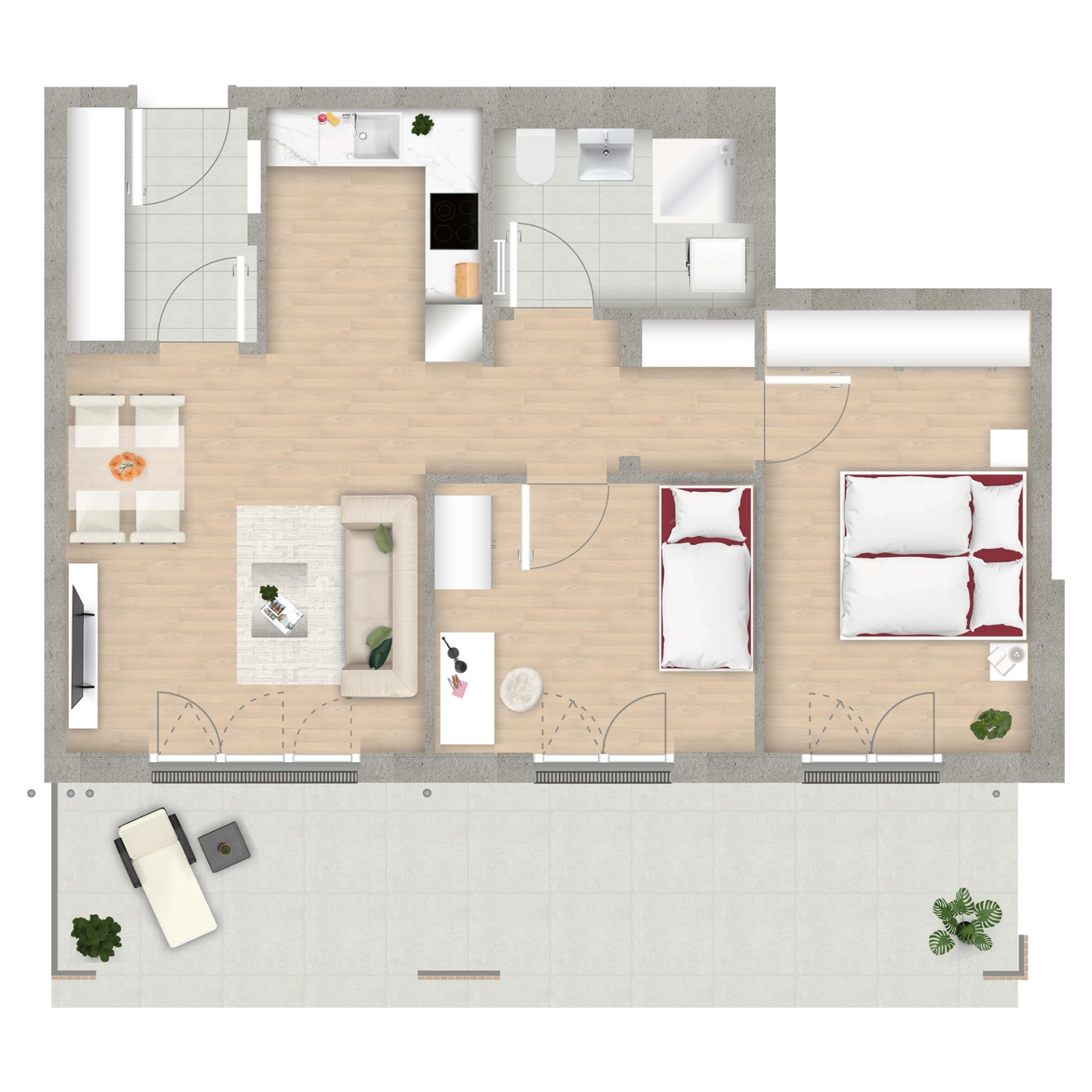 Grundriss Vorschau der Wohnung 2 im Projekt Kupfferhof