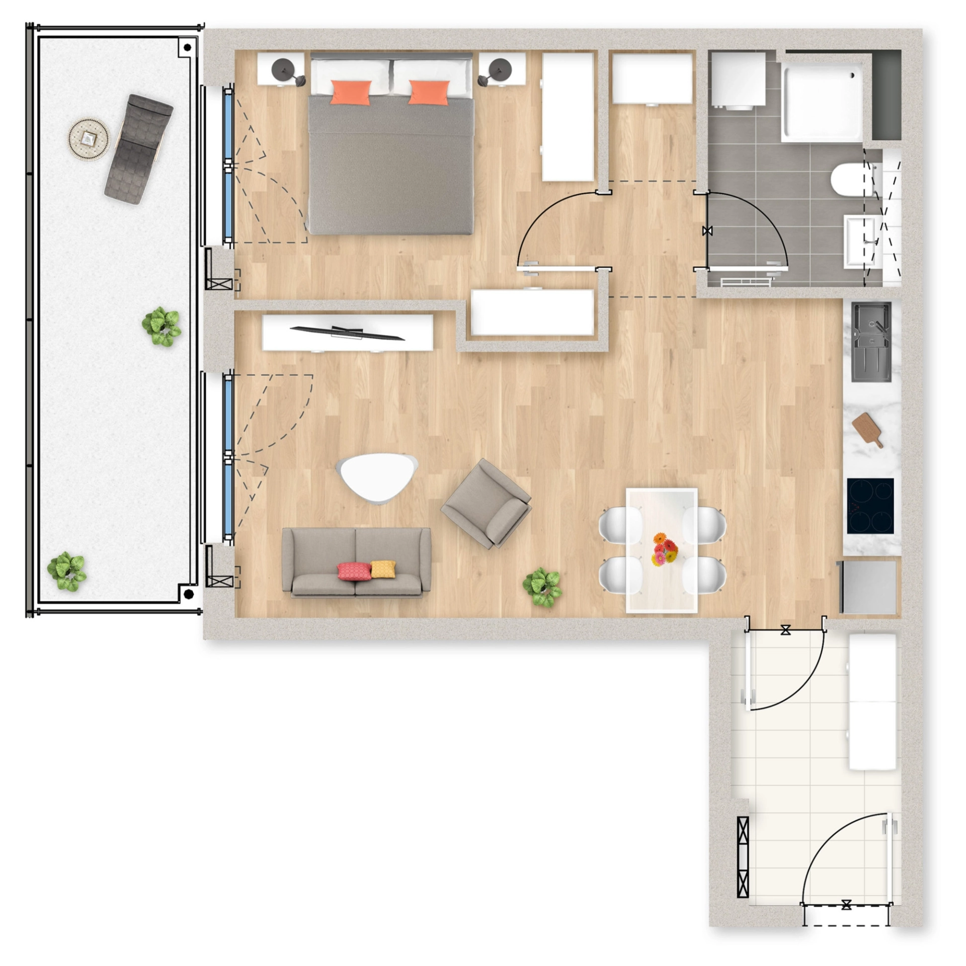 Grundriss Vorschau der Wohnung 5.2.180 im Projekt TŒLZER Mitte