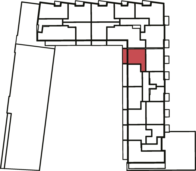 Lage der Wohnung 5.2.180 im Gebäude