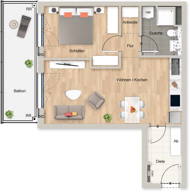 Grundriss der Wohnung 5.2.180